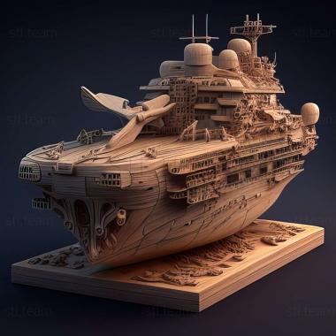 3D model Aircraft Carrier Survival game (STL)